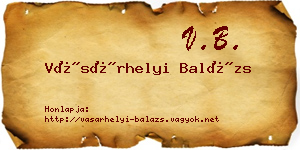Vásárhelyi Balázs névjegykártya